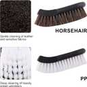 BOXOB Upholstery Brush Set, Horsehair Detailing Cleaner Brush Versatile Upholstery Cleaning Brushes for Boat Car Couch Fabric Carpet Car Interior Leather and Home Furniture