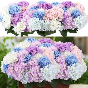 Suncalla Multicolor 6 Bundles Hydrangea Artificial Flowers Bulk 30 Heads 20'' Faux Fake Hydrangea for Spring Graves Easter Decor Porch Indoor Outdoor Home Garden Wedding Table Centerpieces
