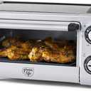 GreenLife Countertop Toaster Oven Air Fryer Stainless Steel, Healthy Ceramic Nonstick, PFAS Free, Tray & Basket, Bake, Broil, Reheat, Adjustable Temp & Time Control, Auto Shutoff, Black