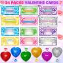 Valentines Day Gifts for Kids with Heart Stress Balls, 24 Packs Valentines Day Cards for Kids School Stress Relief Squeeze Toys for Boys Girls Valentine Classroom Exchange Party Favors