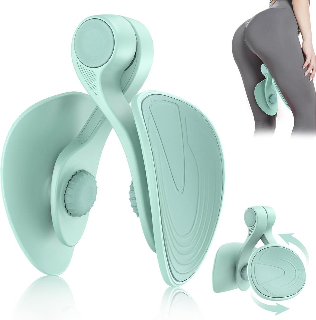 Kegel Exerciser, Pelvic Floor Muscle Exercise Devices for Women, Inner Thigh Exerciser Leg Workout Equipment Thigh Trainer for Male Hip Trimmer Inner Thigh Toner Workout (LightGreen)