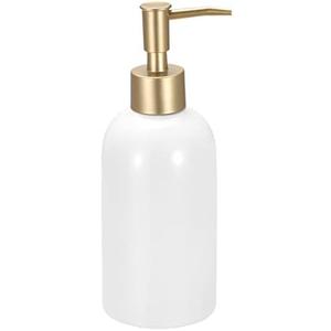 Uxcell Soap Dispenser-14Oz Ceramic Dish Hand Soap Dispenser with Pump for Kitchen Bathroom, White 2Pcs White