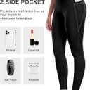 LZYVOO Leggings with Pockets for Women, 6 Packs Soft High Waisted Tummy Control Workout Yoga Pants (Black, L)
