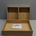 3-Piece Large Bamboo Storage Box Set, 3.1 in High Stackable Deep-Drawer Organizer for Kitchen Cutlery, Cookware, Utensils & Knives, Exquisite Durable Lidless Wooden Bin (14.6"x10.2"*1+10.2"x7.3"*2)