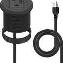2 inch Desk Power Grommet, Flush-Mount Desk Outlet Build-in 1 US Standard Outlet, Mini Desktop Power Hub Grommet Socket for Desk Nightstand Cabinet Counter, 3.28 FT Heavy Duty Power Cord