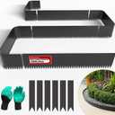20ft. 6-Pack Galvanized Steel Landscape Edging - 40" L x 6" H Lawn Edging with 6 Stakes, Hammer-in Metal Garden Border for Landscaping, Lawn & Yard (Black)