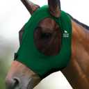 Harrison Howard Super Comfort Stretchy Fly Mask Large Eye Space with UV Protection Soft on Skin with Breathability Deep Green Full Size
