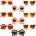 Tondiamo 9 Pairs Toddler Sunglasses Flower Round Heart Shaped Kids Girls Boy Baby Sunglasses for Outdoor Beach Holiday (Vivid Colors)