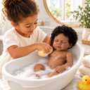 18 Inch Black Reborn Baby Doll, Washable Full Vinyl Sleeping Girl