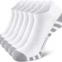 Airacker Athletic Running Ankle Cotton Socks, Low Cut Cushioned functional Anti-Blister Tab Sports Socks for Men Women 6pairs, Size 9-12