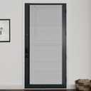 LazBlinds 1" Vinyl Mini Blinds for Doors, Cordless French Door Blinds for Privacy, Light Filtering Privacy Horizontal Shades for Front Door Patio Sidelight Glass Door, 34" W x 72" H, Grey