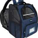 PetAmi Expandable Dog Backpack Carrier for Cats & Pets, Breathable Cat Carrier Backpack with Top Window & Multi-Entry, Ventilated Foldable Travel Carrier for Small Medium Pets up to 18 lbs, Navy