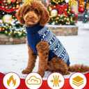 Dog Christmas Sweater, Soft Warm Pet Clothes Coat for Small Medium Large Dogs and Cats Boy Girl, Fall Cozy Holiday Turtleneck Knitting Collar Pullover Pup Outfit Costume for Thanksgiving New Year (Blue Pattern 2)