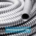 25 ft 3/4 Inch Reduced Wall Flexible Metal Conduit, Low Voltage,Galvanized Steel Outdoor Electrical Conduit for Greenfield Wiring, Cable Management