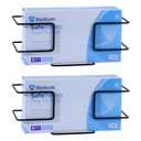 Metal Glove Holder for Wall Mount(2 PACK),Glove Box Holder Wall Mount for laboratory,Healthcare, Hospital, Restaurants,Black Medical Glove Holder with Mounting Accessories Included