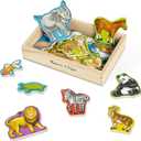 Melissa & Doug 20 Wooden Animal Magnets in a Box Cute Animal Fridge Magnets, Refrigerator Magnets for Toddlers Ages 2+ - FSC-Certified