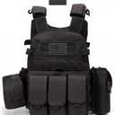 AZB Tactical Vest For Men Quick Release Breathable Paintball Airsoft Vest Adjustable (Black)
