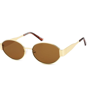AMOMOMA Retro Oval Trendy Sunglasses for Women Designer 2024 Womens Sun Glasses Metal 90s AM6639