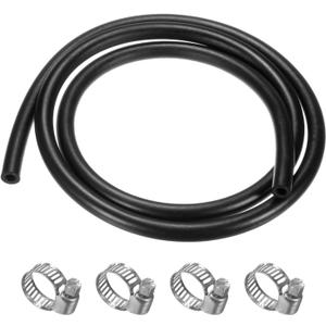 M METERXITY Fuel Line Hose, 6.5mm ID 13mm OD 4.9ft Length, NBR Rubber High Pressure Heat Resistant Gas Line Hose Oil Hose W 4pcs Clamps for Automotive Fuel Systems/Steam Emission/Engines