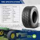 16x6.5-8 Tubeless Tire and Wheel, 2 Pcs Replacement Riding Lawn Mower Garden Tractor Front Wheel Tire with 3" Offset Hub, 3/4" Bearing & 5/8”Bearing