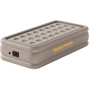 Twin Air Mattress with Built-in Pump - 18" Height Self-Inflating Blow Up Bed for Guests, Camping & Home Use, Waterproof Inflatable Mattress with Carry Bag - Portable Single Airbed (18" Khaki)