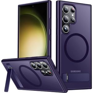SPIDERCASE Magnetic for Samsung Galaxy S23 Ultra Case, [3 Stand Ways][ Military Grade Drop Protection] with Invisible Stand Shockproof Slim Case for Samsung S23 Ultra 6.8", Purple