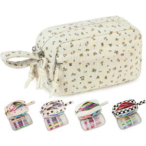 Bluboon Big Capacity Pencil Case Pencil Pouch Pen Case School Supplies Cute Pencil Box Pencil Bag for Teen Girls Boys Women Man (Black Floral 92)