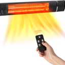 BLACK+DECKER Wall Mounted Infrared Patio Heater for Outdoor Use, 1500W Electric Heater with 3 settings, Space Heater with Remote Control, Heats Up To 160 Sq. Ft., BHOW03R, Black