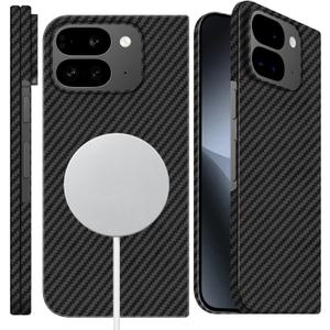 Slim 1500D Aramid Fiber Case Compatible with Google Pixel 10 Pro Fold, Thin Carbon Fiber Cover with Wireless Charging Support (Matte Black)