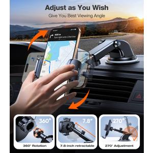 TORRAS Ultra-Durable Phone Holders for Your Car【96+LBS Strongest Suction】 Car Phone Holder Mount, Safety Certs Cell Phone Car Mount Truck for Dashboard Windshield Vent for iPhone 17 16 15 14 Pro Max