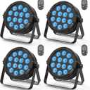RGBW 4-in-1 LED Par Lights, 80W Stage Lights with 0-100% Dimmer Professional DMX Control Sound Activated Auto, SEBRUANC Stage Uplighting for Events DJ Disco Wedding Party 4Packs