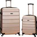 Rockland Melbourne Hardside 2 Piece Expandable Spinner Wheel Luggage Set, (20"/28"), Champagne