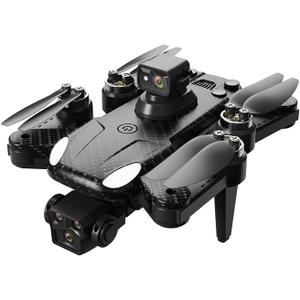 AE16 Drone 1080P Professional Camera GPS Pressure Fixed Height 300m Transmission Range Weight 172g 50 Mins Obstacle Avoidance Brushless Motor Quadcopter Drones RC Helicopter, Black