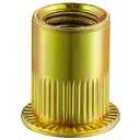 Wensilon 200Pcs Rivet Nut 1/4-20UNC Yellow Zinc Plated Finish Flat Head Rivnut Threaded Insert Nut Knurled Body