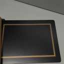 Pimpernel Classic Black Collection Placemats | Set of 4 | Heat Resistant Mats | Cork-Backed Board | Hard Placemat Set for Dining Table | Measures 15.7 x 11.7