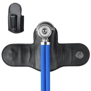 Stethoscope Holder, Premium Full-Grain Nappa Leather, Strong Magnetic Clip for Secure & Easy Access, Nurse & Doctor Essential