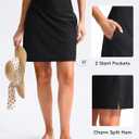 SANTINY 18" Long Swim Skirts for Women Tummy Control High Waisted Swimsuit Bottoms Modest Bathing Suit Skirt (Black, XL)