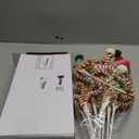 Norme 12 Pcs 13.8 Inch Christmas Tree Picks Christmas Tree Topper Decoration Red Green and White Artificial Curly Stem with Ball Pompom Ornament for Xmas Vase Filler Wreath Craft Supplies