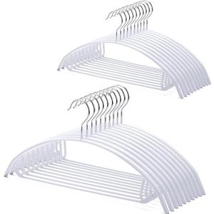 Nature Smile Non Slip PVC Coating Sweater Hangers,Dress Suit Coat Hangers,Shoulder Bump Free Golf T Shirts Clothes Hangers (White Color 20 Pack)
