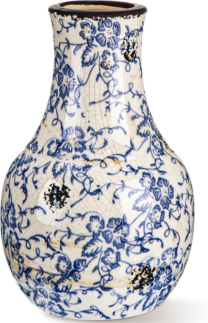 LemonRoad Vintage Ceramic Flower Vase 5.7 Inch, Orchid Style