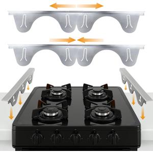 Linda’s Essentials Stainless Steel Stove Gap Covers (2 Pack) Adjustable Length 13.8" to 27.5" Stainless Steel, Steel Adjustable Gap Covers, Counter, Oven & Stove Gap Filler