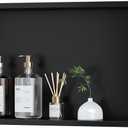 Qeke Stainless Steel Shower Niche 24" X 12", No Tile Needed Wall Niche, Recessed Shower Shelf for Bathroom Storage, Matte Black