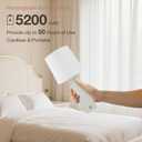 Cordless Modern Resin Table lamp, Fluted Column Base, 5200-mAh Rechargeable Battery, 3-Level Brightness, Build-in Integrated LED 320 Lumen Max, for Bedside Desk Nightstand Light