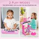 Amy&Benton Birthday Gift for 3 4 5 6 7 Year Old Girls Piano Toy with Stood for Girls 3-5 Pink Music Keyboard Toy 37 Keys with Chair