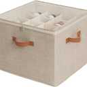 StorageWorks Shoe Organizer for Closet, Fits up to 16 Pairs, Shoe Cubby Storage Containers with Adjustable Dividers and Clear Cover, Taupe | Fits up to 16 Pairs, Clear Cover (Medium)