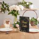 31 Sets Table Number Cards with Holders, Gold Black Table Numbers 1-30 and Head Table Holder 2 Inch Wedding Table Numbers Stand Place Card for Restaurants Party Centerpieces
