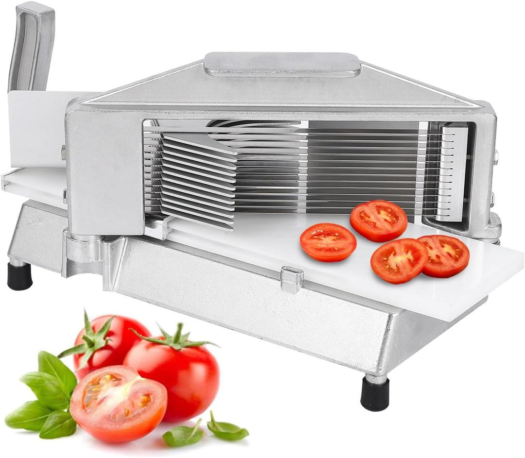 Commercial Tomato Slicer, 3/16" Heavy Duty Tomato Slicer Tomato Cutter With Built-In Cutting Board for Home or Restaurant Use