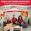 Kids Soccer Goal for Backyard, World Cup Elements Design 7x5 FT Portable Folding Soccer Net for Kid with Carry Bag, Indoor and Outdoor Fun Training Practice Use