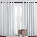NICETOWN Room Darkening Slding Glass Curtain Panels - Window Treatment Thermal Insulated Grommet Light Blocking Drapes for Bedroom/Home Office (2 Panels, 80 by 84, Greyish White)