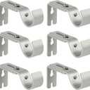 Heavy Duty Adjustable Curtain Rod Brackets Rod Holders for 1 Inch Rod, Silver Color, (Set of 6)